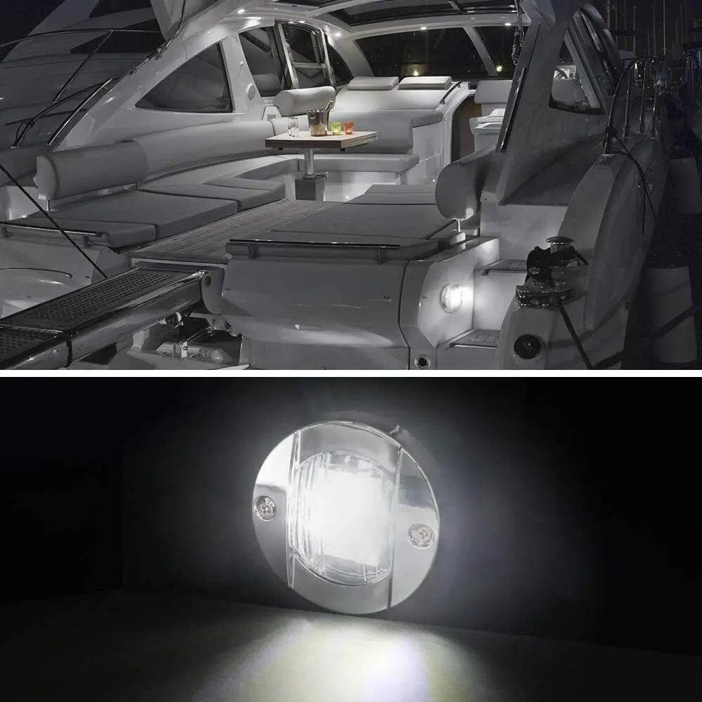 2PCS Running Lights For Boat Navigation Lights Boat Accessories Boat Light Chrome Anchor Stern Navigation Light Boat Marine