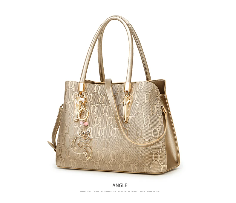 FOXER Split-Leder Monogramm-Handtasche Damen Schultertasche Rindsleder Luxus Mode Damen Umhängetasche Geldbörse Geschenk für Ehefrau – Detail 12