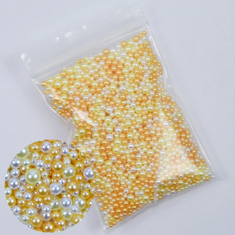 

10g/bag 3D Charm Full Round Pearls 3D UV Gel Polish Nail Art Tips Decoration Nails AB Color Jewelry Designs Manicure Accessories