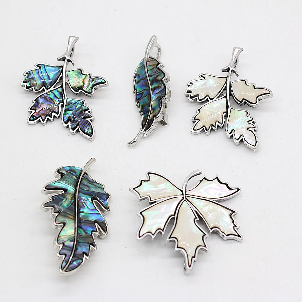 New Natural Shell Maple Leaf Series Brooches for Women Men Pin Banquet Weddings Brooch DIY Clothes Decor Jewelry Accessories