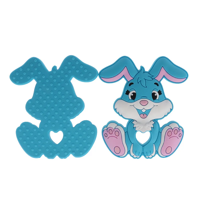 Fkisbox 10Pc Konijn Silicone Baby Bijtring Bpa Gratis Knaagdieren Cartoon Bunny Dieren Hanger Tandjes Fopspenen Ketting Diy Douche Gift
