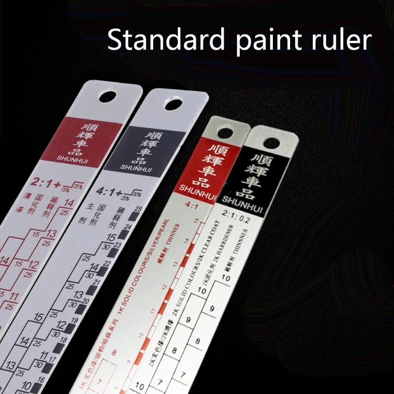 Mixing Tool Standard Car Paint Ruler Suitable for Cars Paint Ruler Ruler Paint Tool Black/R-ed Rulers Drop shipping