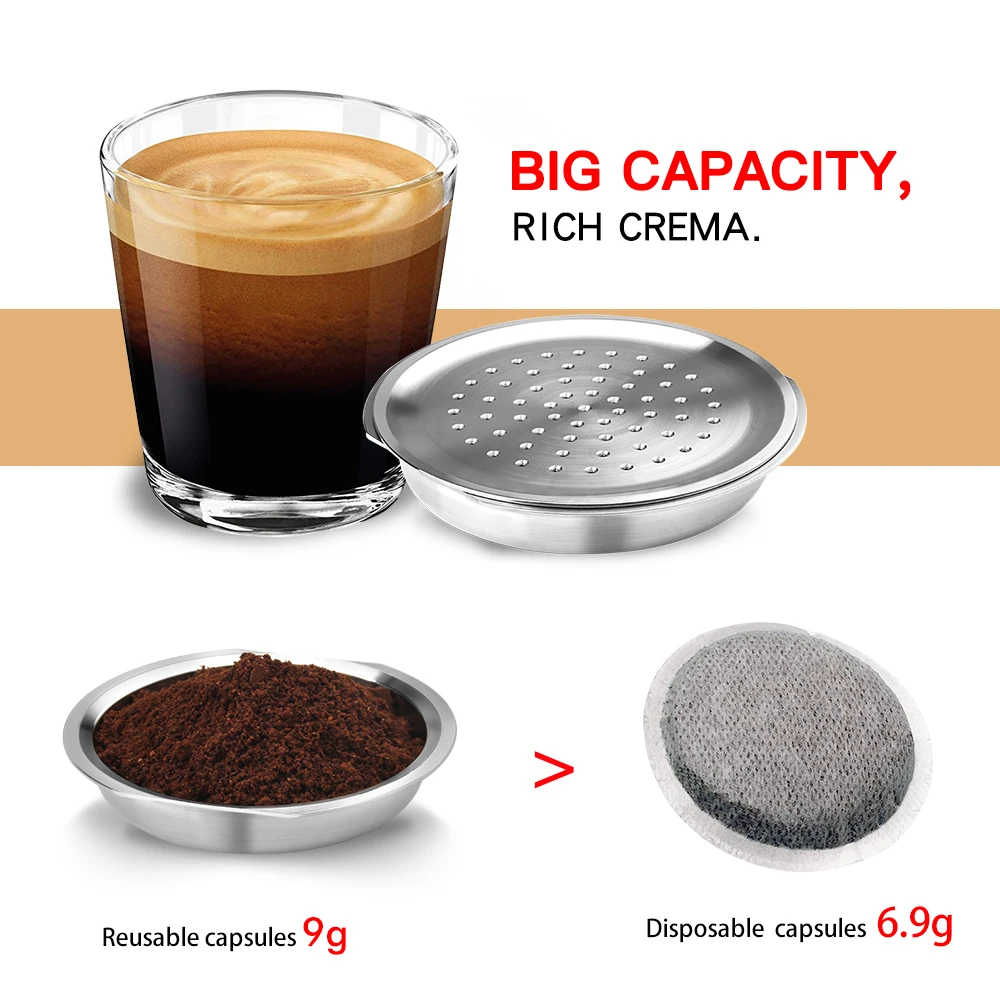 Icafilas Reusable Coffee Capusle for Senseo Maker Stainless Steel Refillable Reutilizable Coffee Filters Pod with Grinder