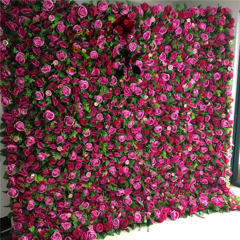 SPR Wholesale Roll Up Backdrop RED Wall Flower Decoration For Wedding Backdrop