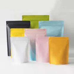 Double-Sided Color Heat sealable Big Size Stand Up Zip Lock Plastic Bags Food Safe Aluminum Foil Packaging Bag Pouches 50pcs