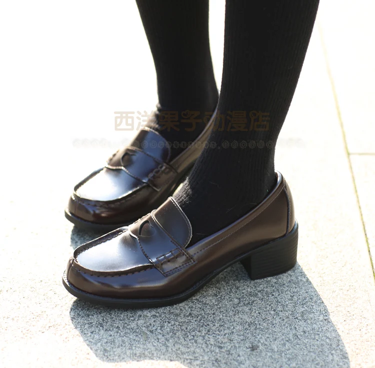 New Japanese Style College Student Uniform Shoes Cosplay Lolita Shoes for Women/Girls Fashion Black/Brown Platform Shoes