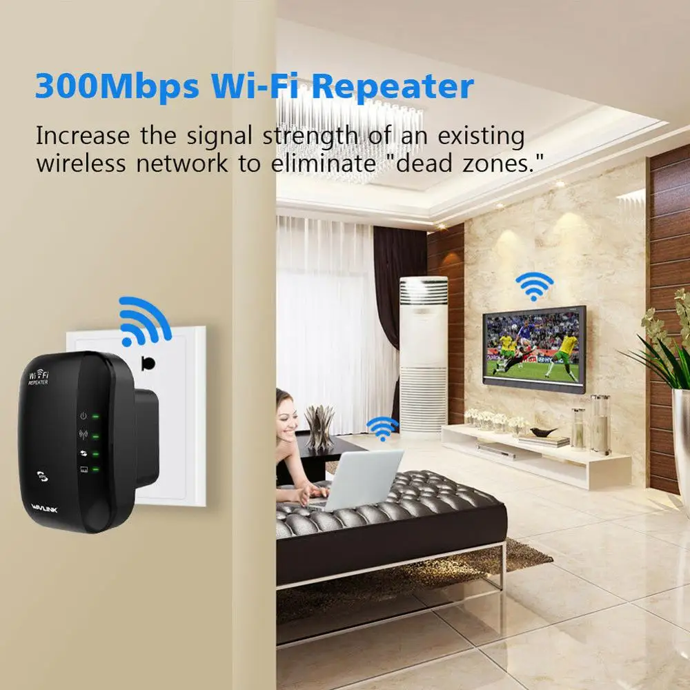 Repetidor extensor WiFi de 300Mbps, amplificador inalámbrico 802.11n g b, potenciador de rango de señal, punto de acceso WiFi para SOHO