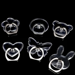 2pcs 1pcs Finger Ring Mobile Phone Smartphone Stand Holder Round Phone Ring Transparent Heart holder Star Socket Car Mount Stand