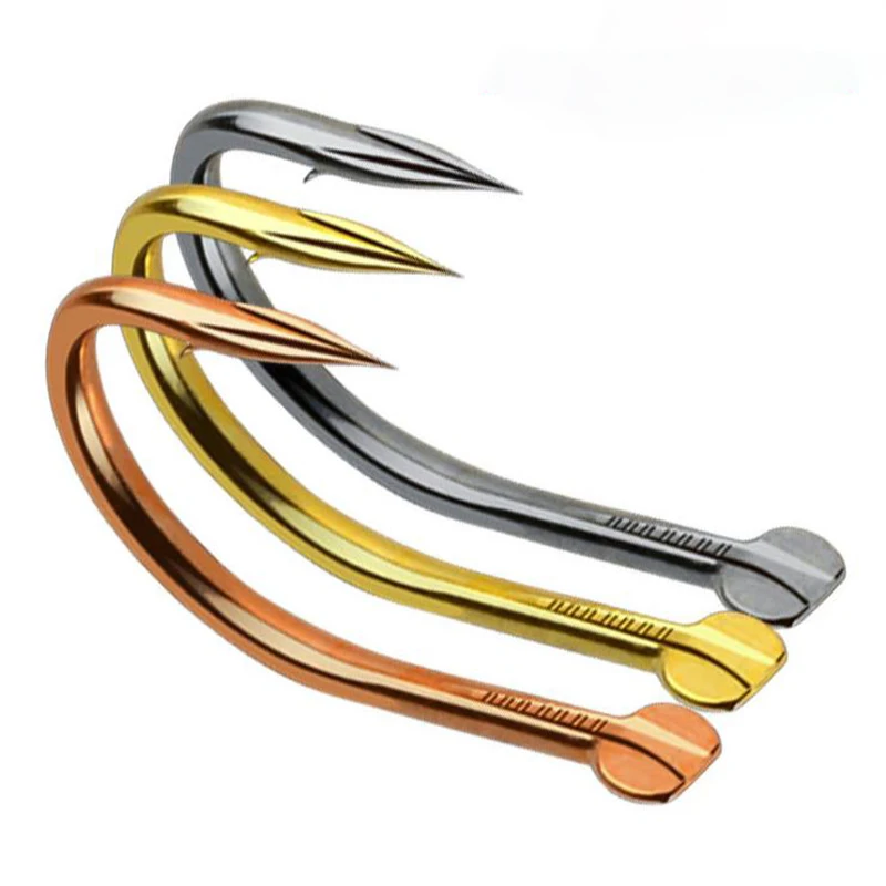 DYGYGYFZ 50pcs/pack of Double Slot Izu Fish Hook Black Gold Blood Slot Slot with Barbed Bulk Hook Fishing Gear