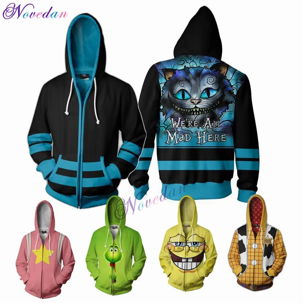 Alice Adventure Cartoon Cat Steven Universe Cosplay Costume 3D Anime Hoodie Sweatshirt Jacket