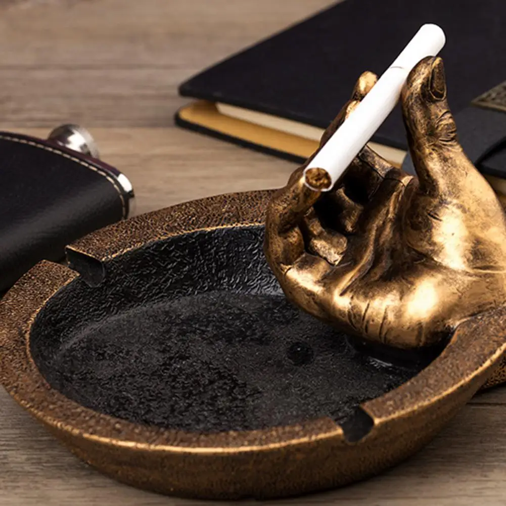 Hand Shape Ashtray Exquisite with Phone Holder Resin Handmade Portable Hands Ash Holder Convenient to Use with Cigarettes Stand