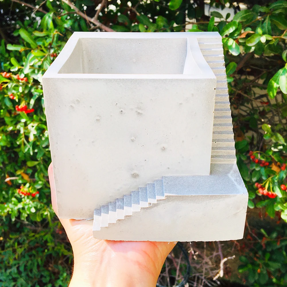 Ladder Flower Pot Mold for Succulent Plant Pot Concrete Clay Silicone Molds Handmade Craft Cement Gypsum Resin Mould Home Decor