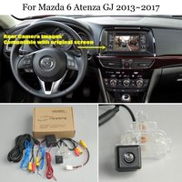 Yeshibation Back Up Reverse Camera Car Rear View Camera For Mazda 6 Atenza GJ 2013~2017 RCA Original Screen Compatible