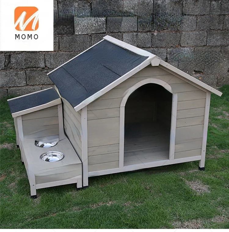 Factory direct four seasons available gray pet dog cage fir wooden dog house