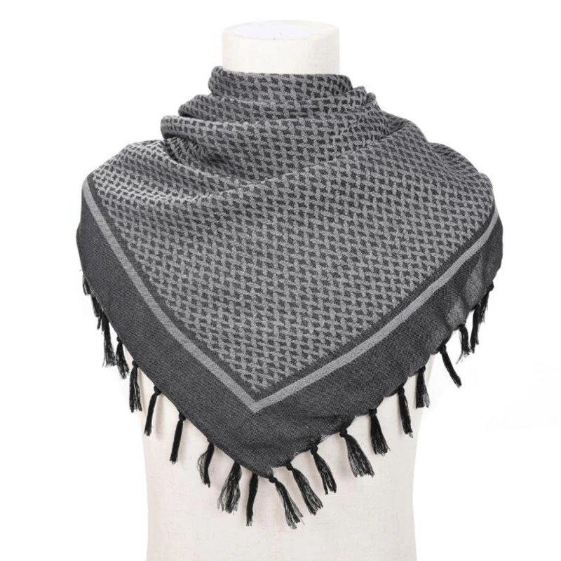 Tactical Arab Keffiyeh Shemagh Scarf Winter Shawl Neck Desert Head Scarf Warmer Cover Windproof Hunting Camping Scarf Men Women