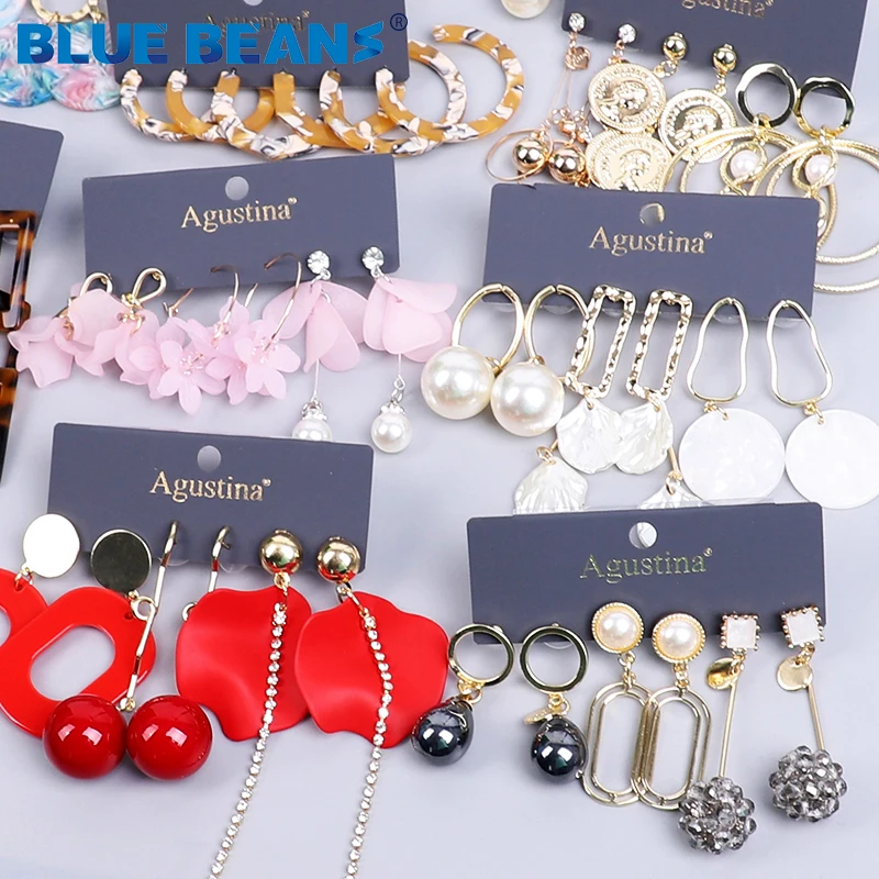 BLUE BEANS 2020 Earring Set For Women Long Earrings Fashion Jewelry Drop Earrings Sets Boho Minimalist Girls Dangle Earring Stud