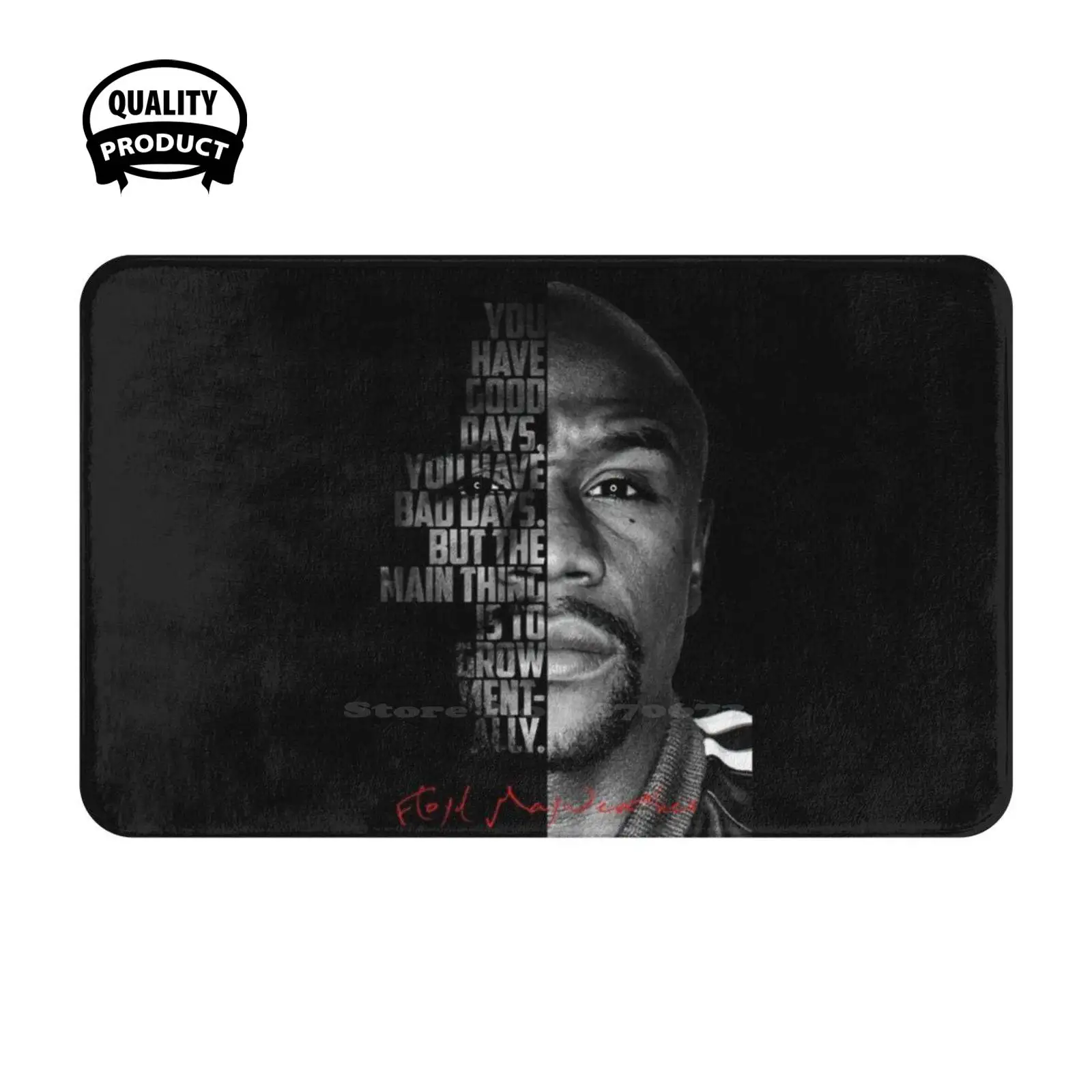 Black And White Quote. Soft Cushion Home Carpet Door Mat Car Rug Floyd Money Mayweather Boxing Boxer Sports Legend Rich