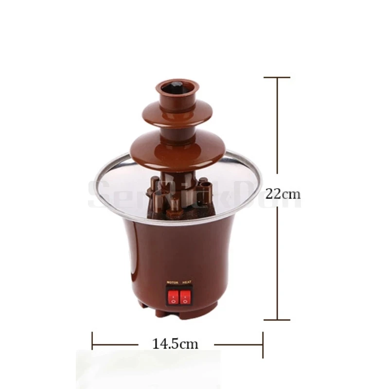 Mini fonte de chocolate artesanal, faça você mesmo, derretimento de chocolate com fondue de aquecimento, hotpot de 3 camadas para churrasco,