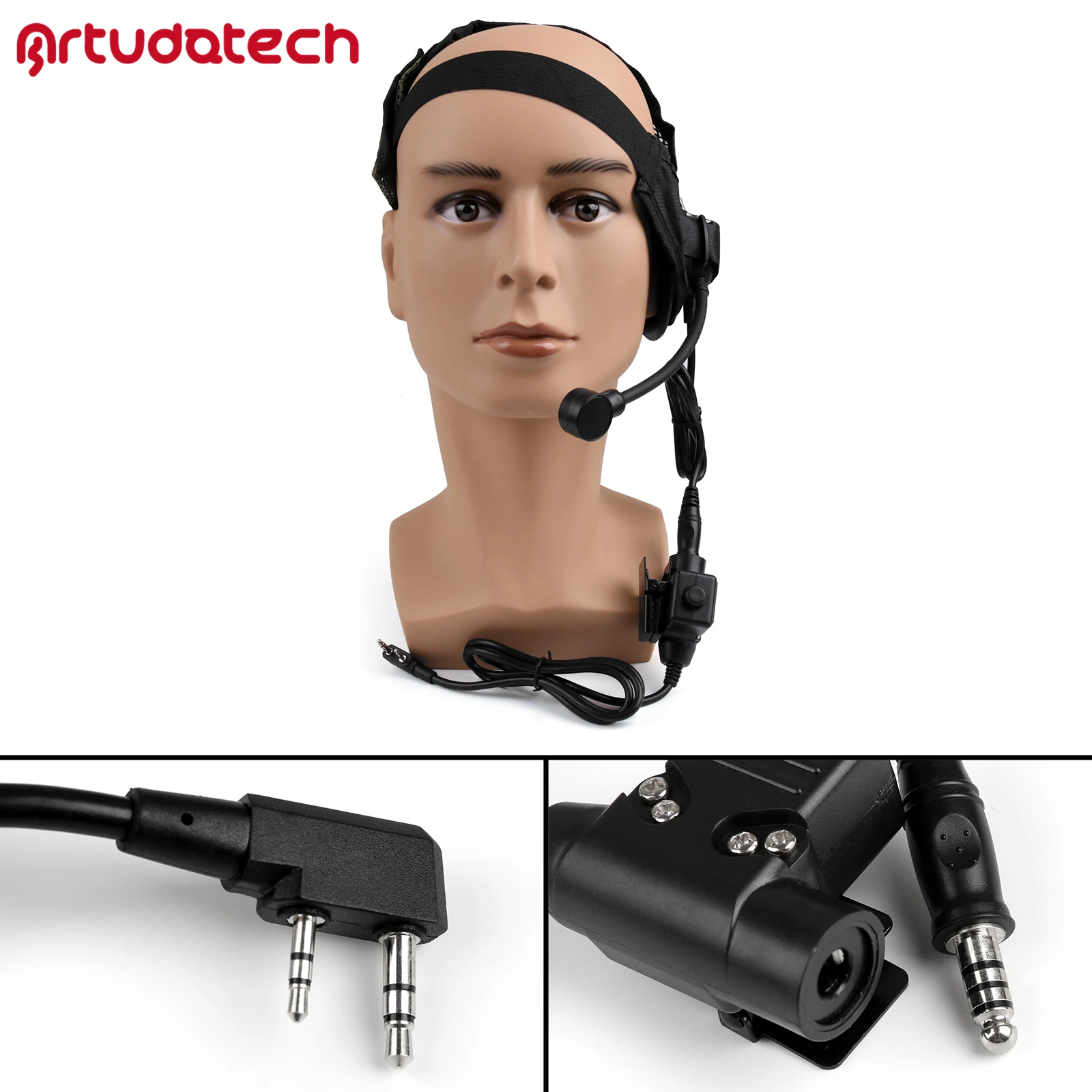 

Artudatech 1x HD-02 Z-Tactical Bowman Elite II Headset U94 PTT For Kenwood For BaoFeng Radio