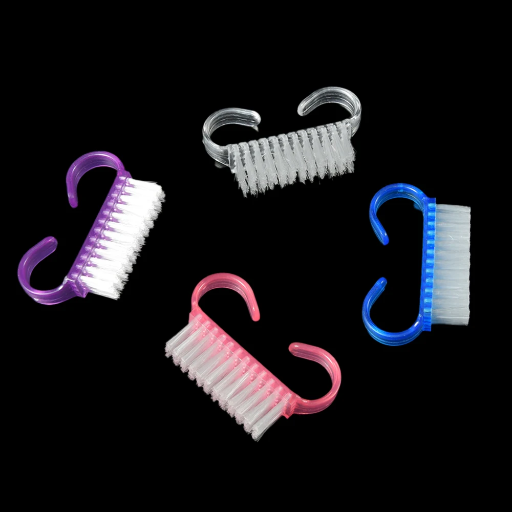 20 Pcs/Lot Acrylic Nail Brush 4 Color Nail Art Manicure Pedicure Soft Remove Dust Plastic Cleaning Nail Brush Set