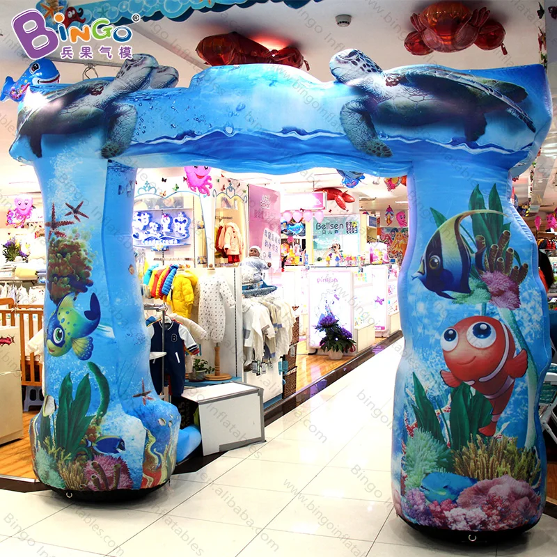 Giant Inflatable Summer Ocean Arch For Aquarium / Inflatable Dolphin Archway For Decoration Toys