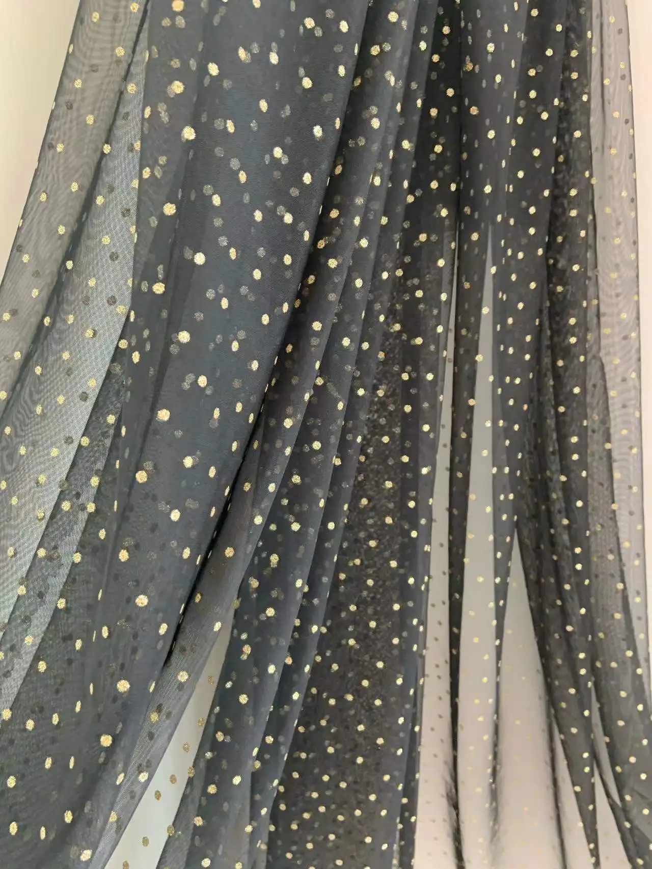 5 Yards Tulle Lace Fabric with Gold Polka Point  Sliver Dots Mesh High Quality Colorful Gauze for Skirt,Home Decor,Clothes