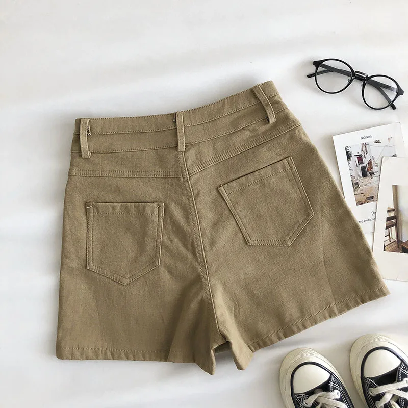 Casual Streetwear Hoge Taille Shorts Rokken Vrouwen 2021 Herfst Nieuwe Koreaanse Mode Effen Kleur Dames A-lijn Wijde Pijpen Shorts C7660