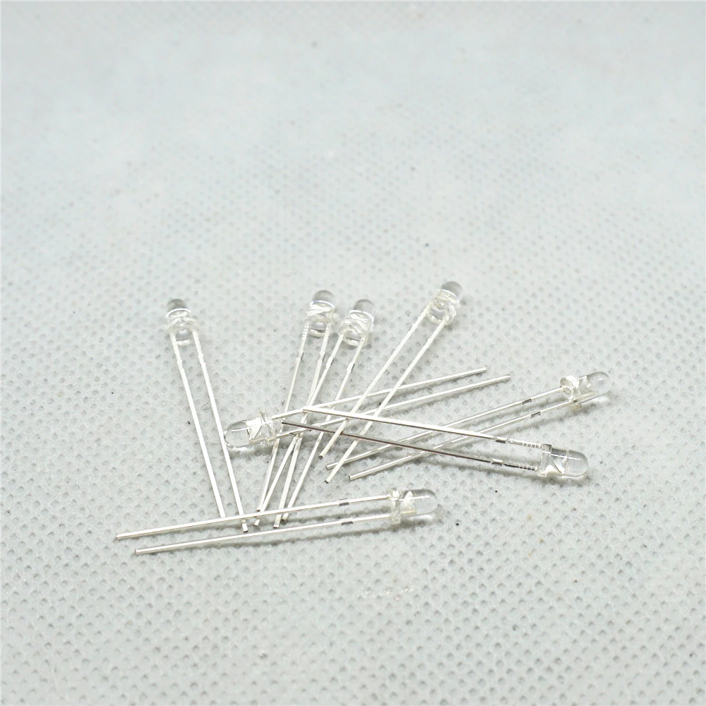 1000PCS F3 RGB FAST FLASH LED WATER CLEAR / DIFFUSED DIP-2 LONG PIN 3MM  Light beads Dropshipping