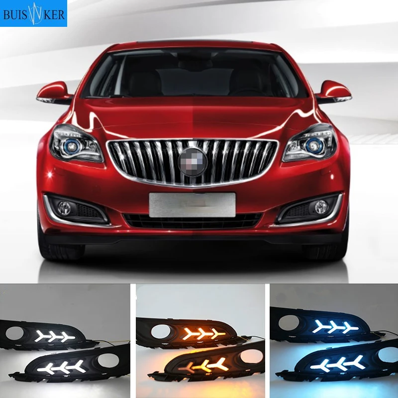 

2PCS LED For Buick Opel Regal Insignia 2013 2014 2015 DRL Daytime Running Lights Daylight With Turn Signal and Night Blue Lamp