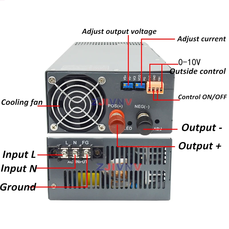 Imagem -06 - Fonte de Alimentação Interruptor Ajustável Tensão de 1000w 012v 24v 36v 27v 48v 60v 72v 110v 220v 300v e 350v