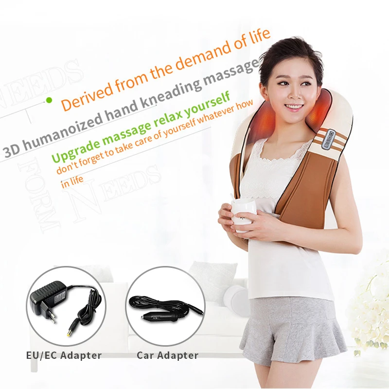 U Shape Electric Back Neck Shoulder Body Massager Muscle Masajeador Massage Machine with Heat