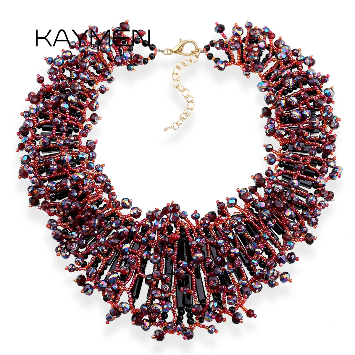 New Arrivals Luxury Crystal Statement Necklace Handmade Beaded Fashion Choker Necklace and Earrings Jewelry Sets for Women Gifts