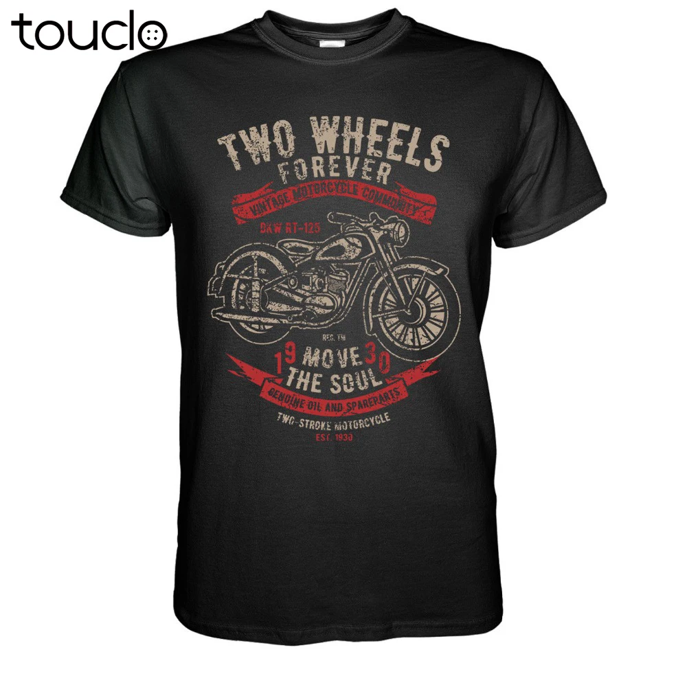 Vintage Motorcycles T-Shirt Dkw Rt 125 - Biker Chopper Bopper Ifa Mz Awo Kradt-Shirt For Male Short Sleeves 100% Cotton Classic