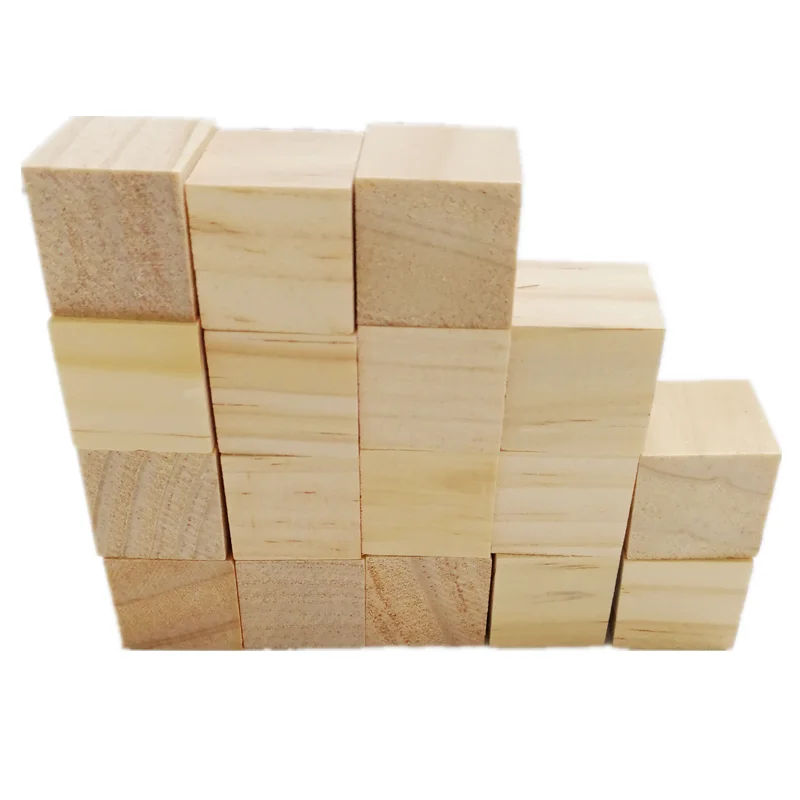 50 sztuk 20mm niedokończone drewniane kostki Blanks drewniane kwadraty Craft kostki kwadraty kości naturalne, bez wzoru drewniane bloki dla DIY