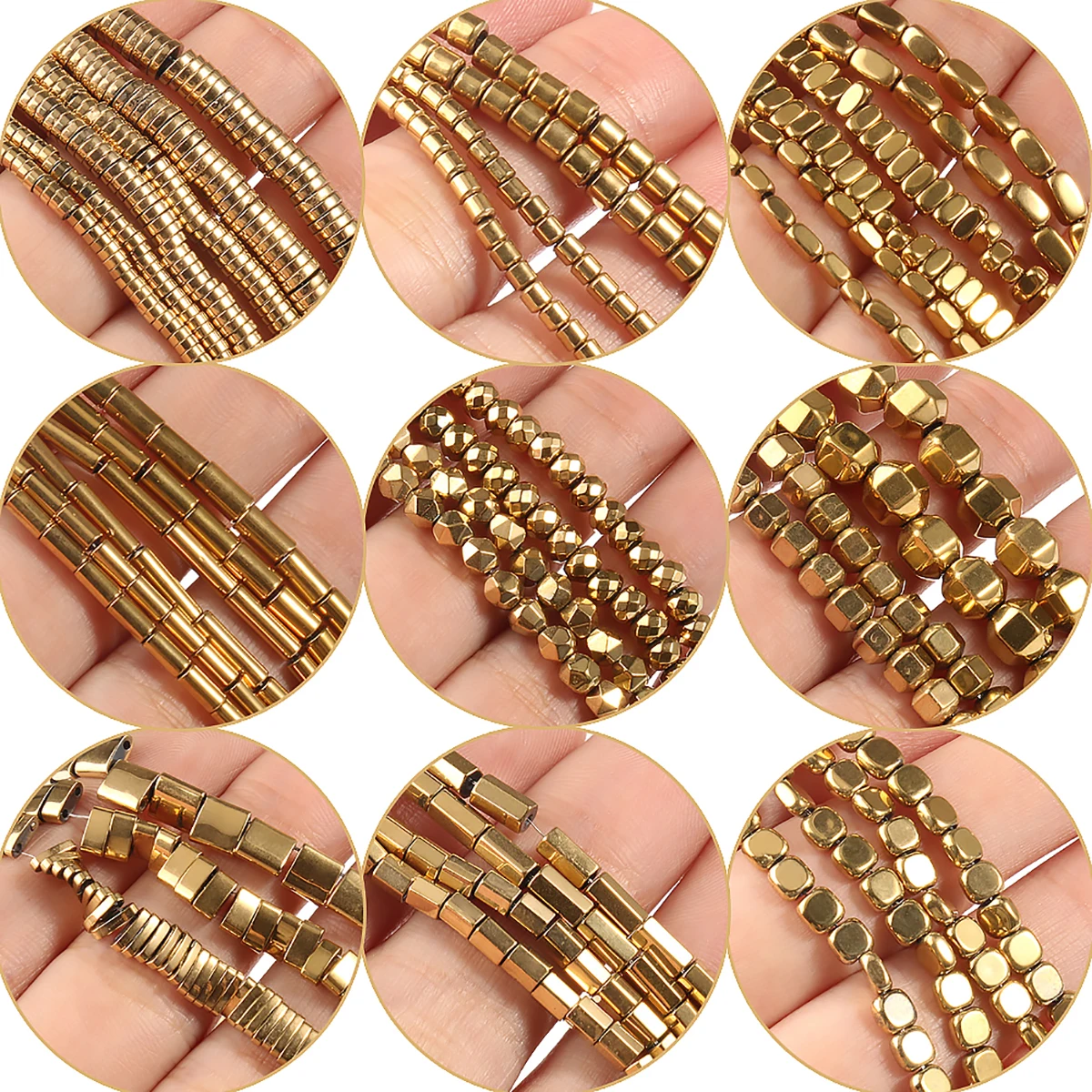 Gold Plated Retention Color Hematite Beads Natural Stone Irregular Geometric Beads For Diy Jewelry Making Multi-style Pick