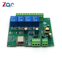 AC 90-250V/DC 7-30V/5V Power Supply ESP8266 ESP-12F WiFi Programmable Development Module 4 Channel Relay Board for Arduino