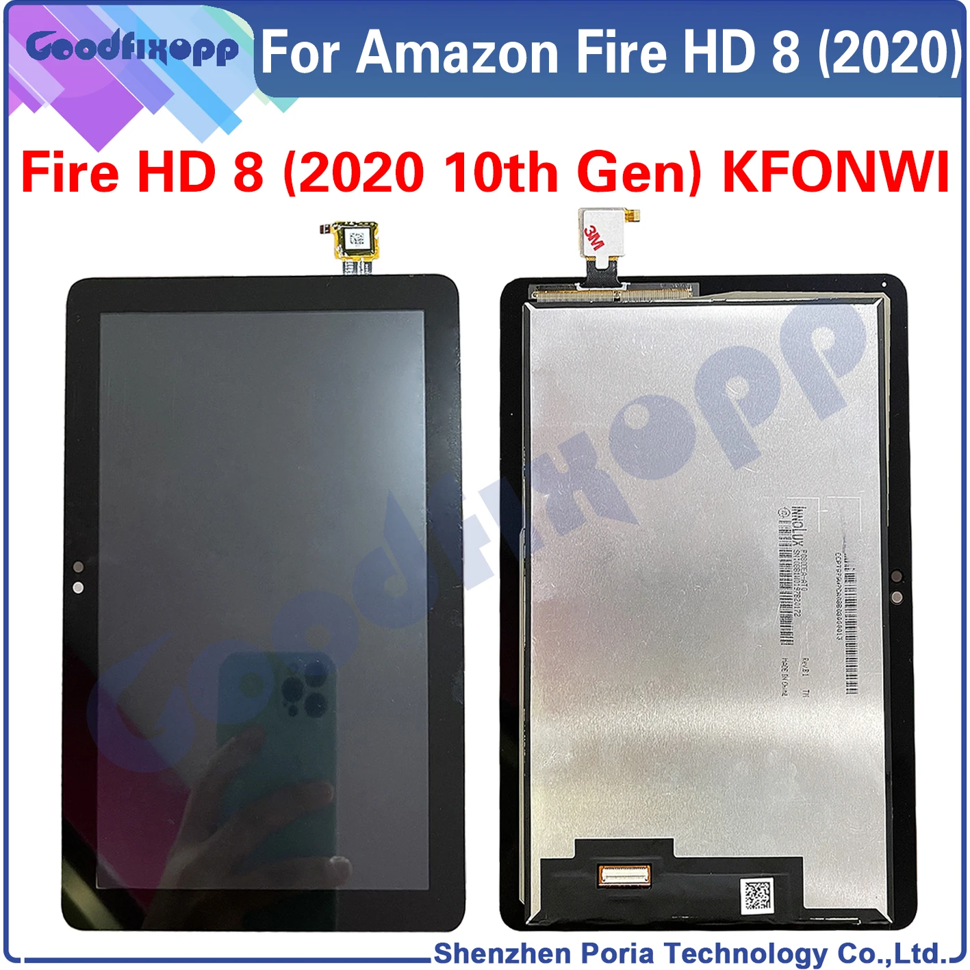 100% Test AAA For Ama zon Fire HD 8 (2020) KFONWI LCD Display Touch Screen Digitizer Assembly For Fire HD8 2020 10th Gen