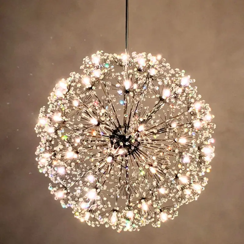 

Nordic personalized luxury romantic bedroom living room LED Crystal Pendant Light creative dandelion restaurant pendant lamp