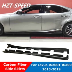 A Style Real Carbon Fiber Door Aprons Side Skirts For Lexus IS200T IS250 IS300 IS Car Model 2013-2019