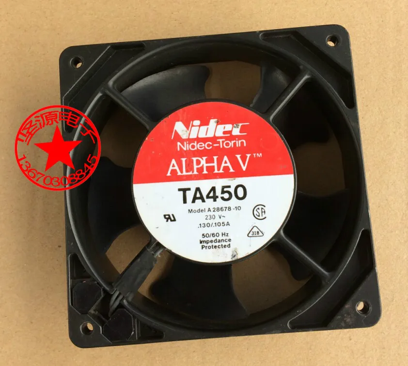 Nidec A28678-10 AC 230V 0.13A 120x120x38mm Server Cooling Fan