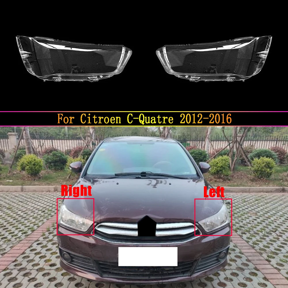 

Car Front Headlamps Transparent Lampshades Lamp Shell Headlight Lens For Citroen C-Quatre 2012 2013 2014 2015 2016