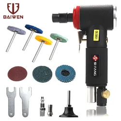 Mini Air Angle Die Grinder 1/4 & 1/8 inch Pneumatic Grinding Machine 90 Degree Polisher Mill Engraving Tool Grinding Kit Set