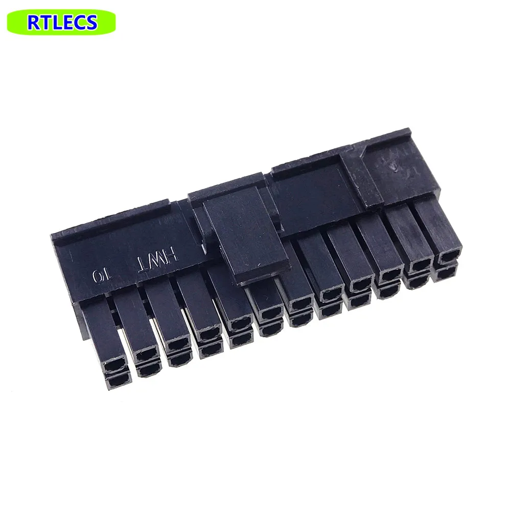 5Pcs 5557 4.2 mm 24 pin ( 20 + 4) Position Male Housing Plug Computer ATX Power Connector Plastic Shell Slide Rail Design