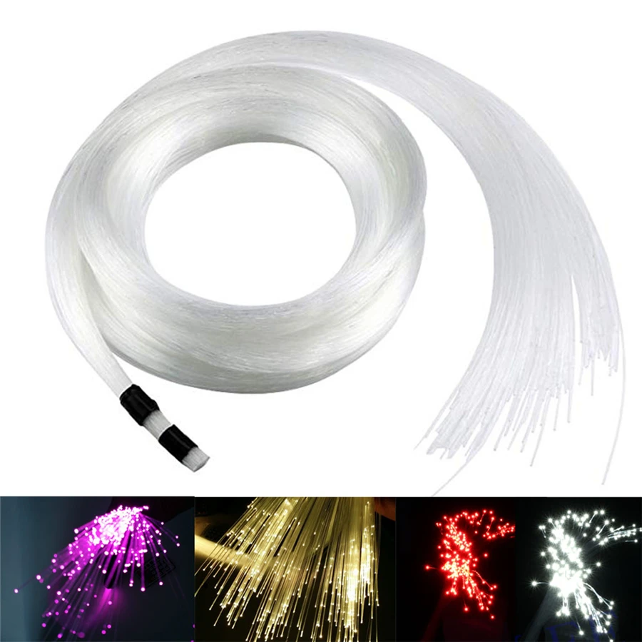 

New 150Pcs 2M Light Engine Super Bright 0.75mm end glow PMMA plastic fiber optic cable for Car star ceiling