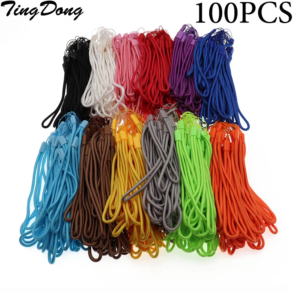 TingDong 100PCS Rainbow Braided Lariat Lanyard Wrist Hand Rope For GBA GBA SP Hand Strap