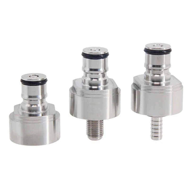 3 Różne Typy Stalowych Zaworów Karbonizacyjnych Typu Ball Lock Pasujące do Butelki PET z Napojami Bezalkoholowymi Części do Domowego Piwa i Systemów Kegging
