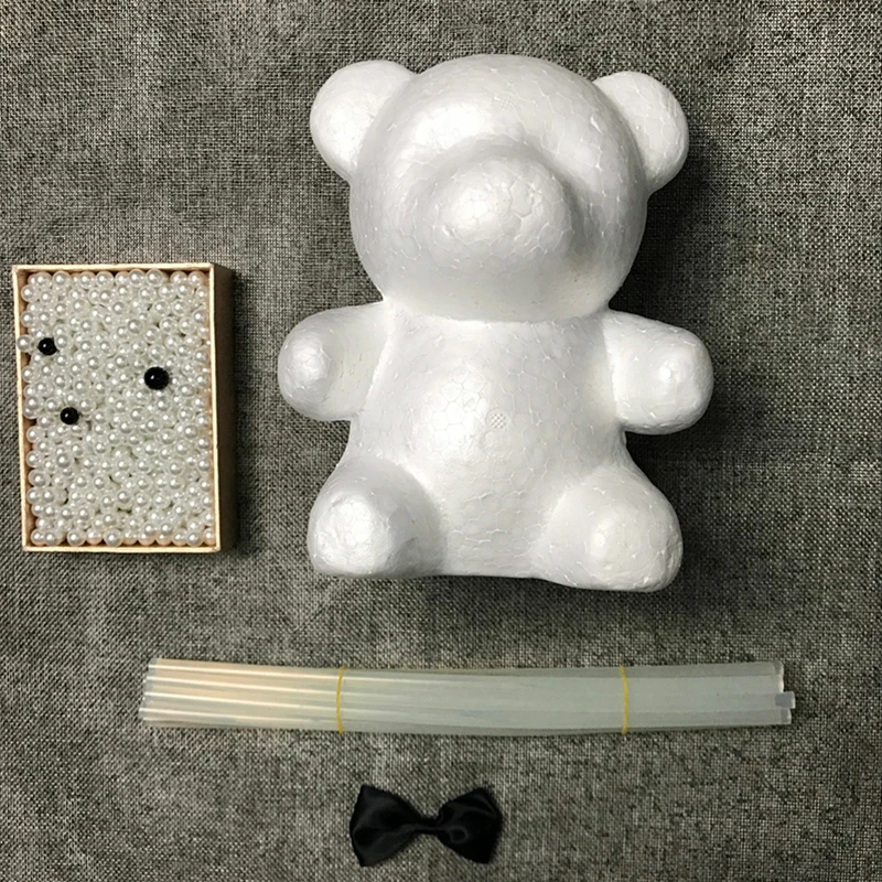 DIY Gift for Valentine's Day Foam Bear Mold Luck Dog Mold Artificial Imitation Pearls Bear Mold Wedding Home Decoration