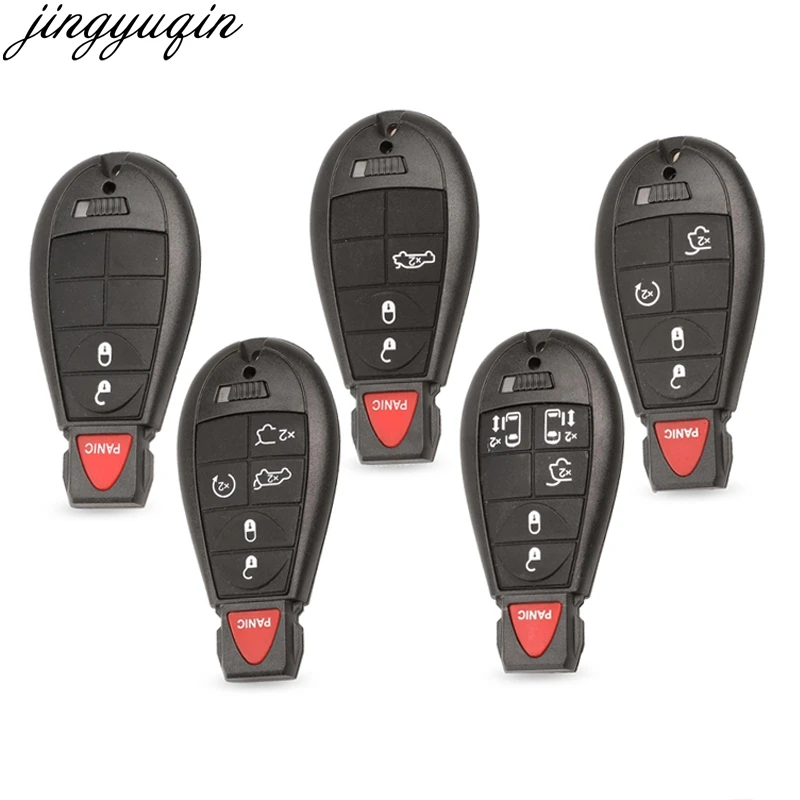 

Jingyuqin Smart Remote Key Shell Fob Case For Jeep Grand Cherokee Chrysler 300 Town Country Dodge Challenger Charger Journey