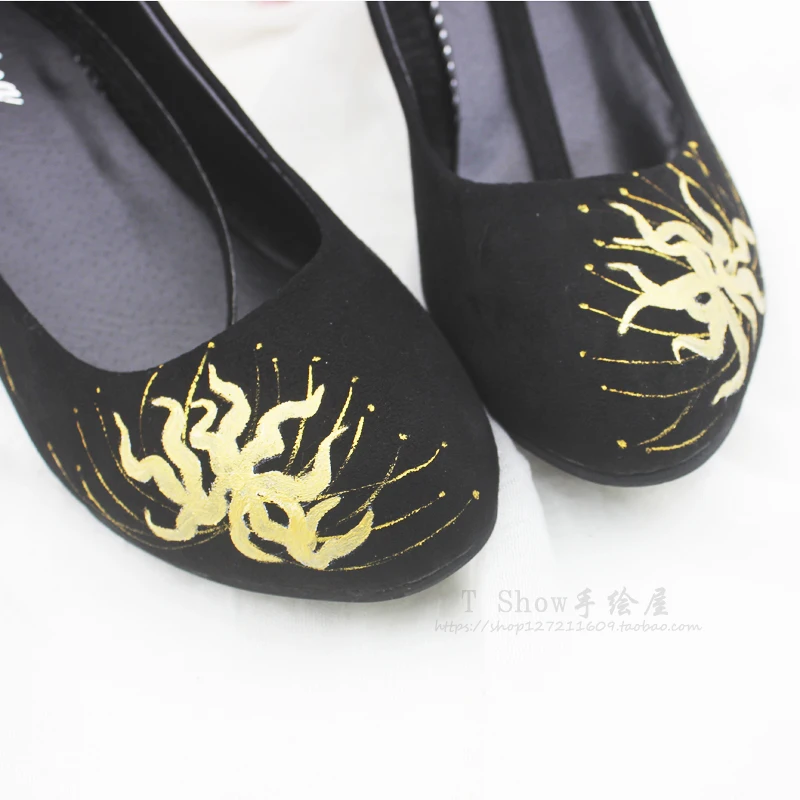 Retro สไตล์ Hanfu กระโปรงเดียวหัวเข็มขัดหนังนิ่มรองเท้าส้นสูงรองเท้าสีแดงสำหรับผู้หญิง Kawaii รองเท้าคอสเพลย์ loli รองเท้าผู้หญิง