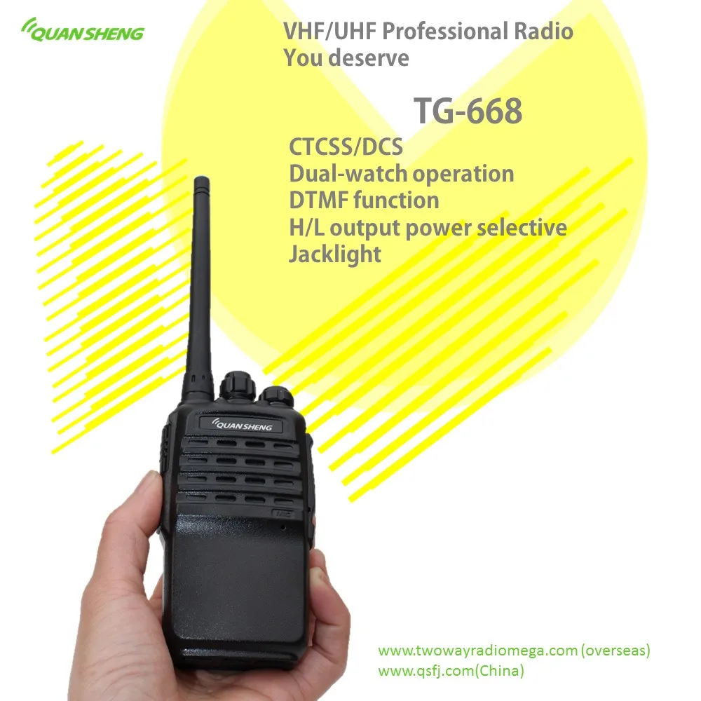 

Quansheng Walkie Talkies UHF/VHF TG-668 Two Way Radio Battery Rechargeable Wireless Portable Radio Communicador Intercom Walkies